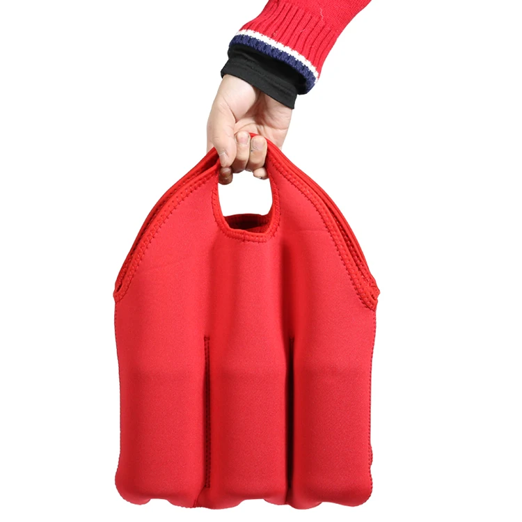 6 pack insulated beer can tote cooler bag neoprene wine bags for wine bottles