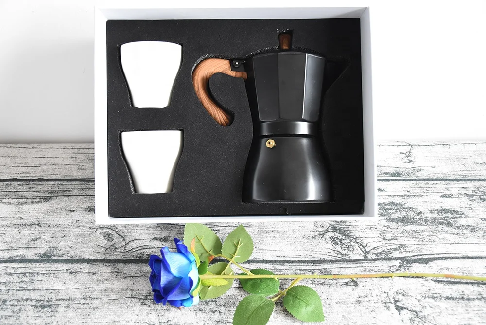 Customized Stovetop Espresso Maker Moka Pot Coffee Gift Set