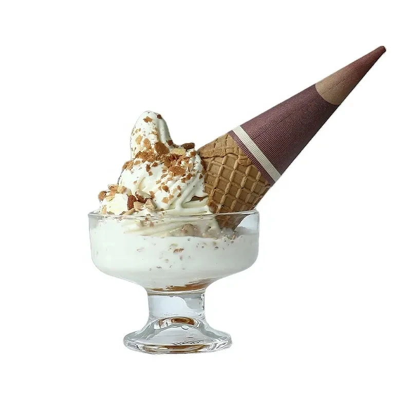 ins goblet ice cream clear glass yogurt dessert strawberry buffy glasses cup for ice cream