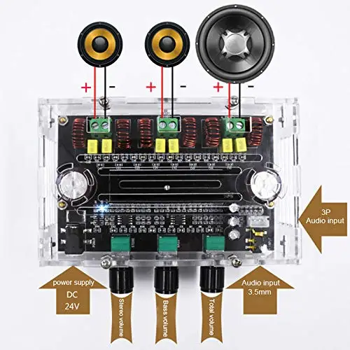 Single power supply 10-25V  80W+80W+100W wide operating voltage digital power amplifier board