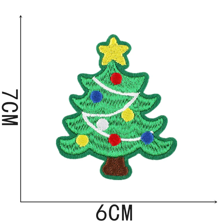Wholesale DIY Christmas Designs Appliques Letters Woven Iron on Embroidery Patches Accessories for Clothing