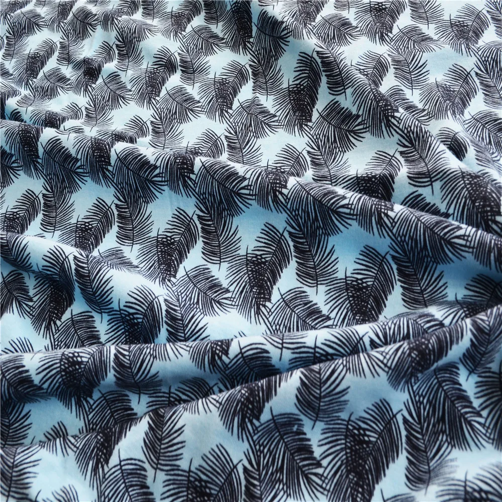 
cotton spandex leaf print knitted fabric 