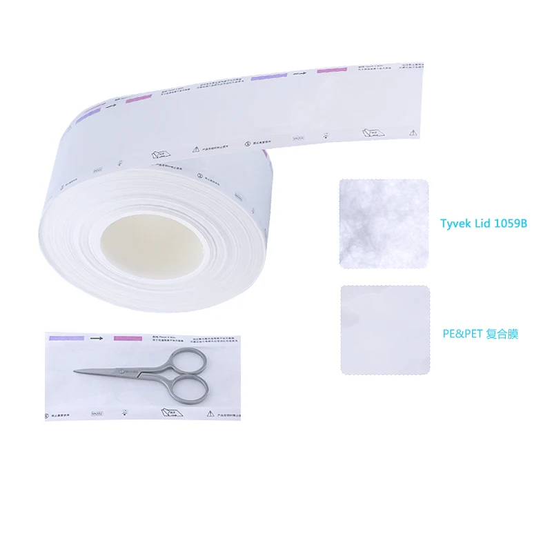 Tyvek heat-sealing plasma sterilization roll pouch