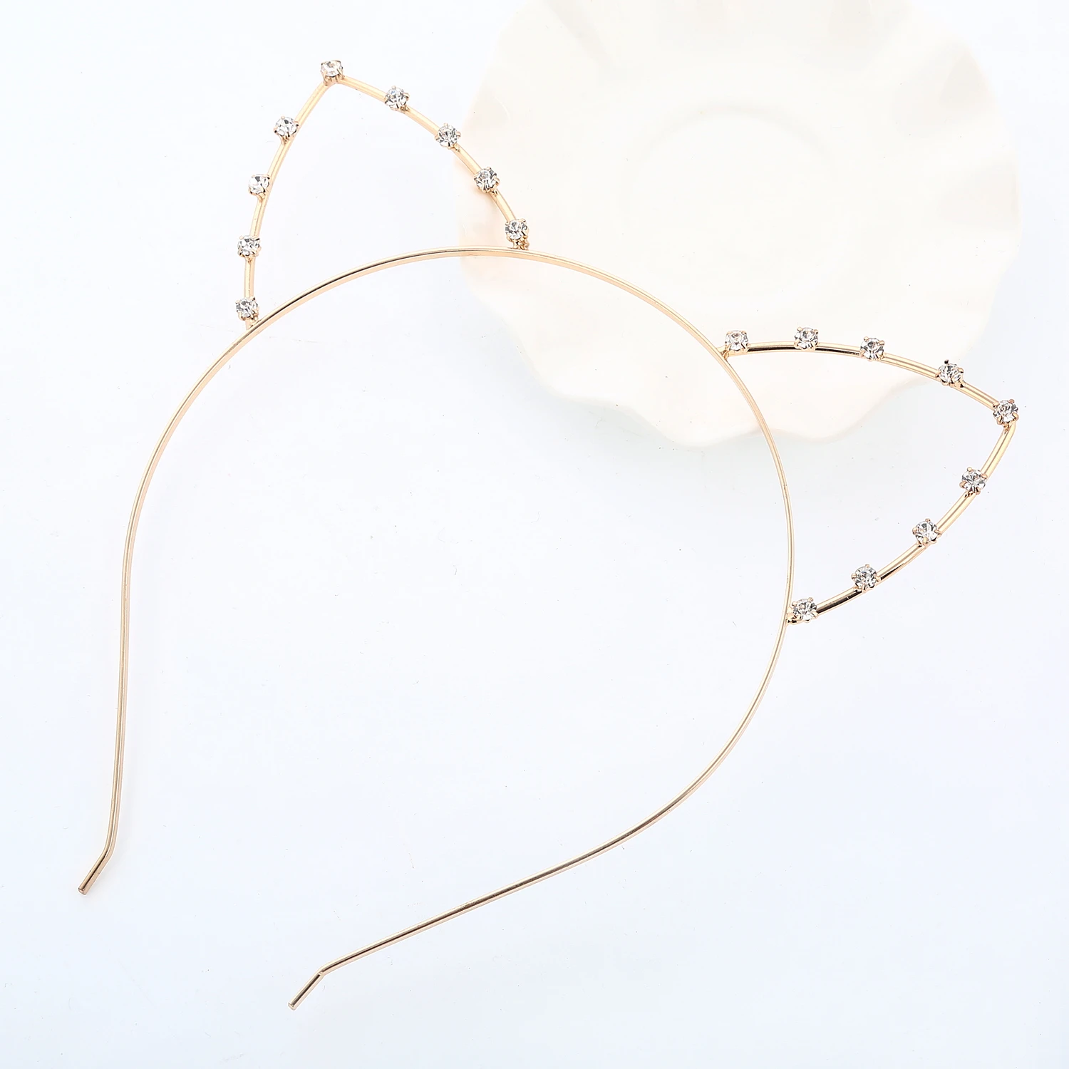 Cute cat ears Headband Diamond Cat Tiaras Metal Cat Crown Ears Headband Glitter Greek Goddess HeadbandGreek Goddess Headband