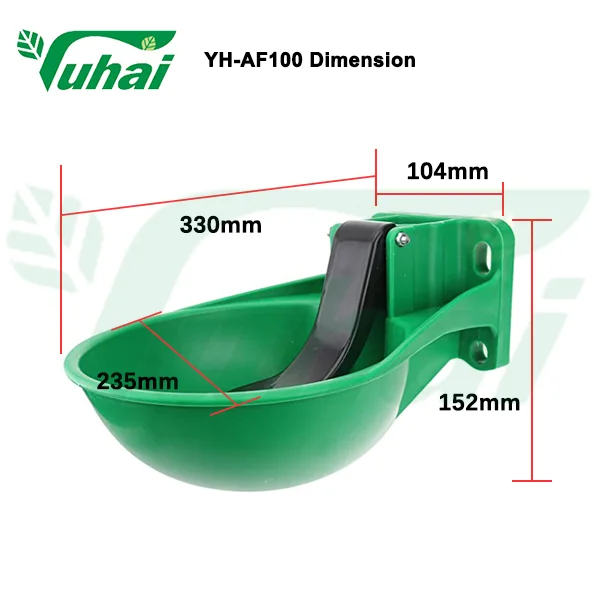 2.6L Vertical Tongue Drinking Bowl for Horses and Cows Stainless Steel Water Dispenser PP Animal Drinking Bowl