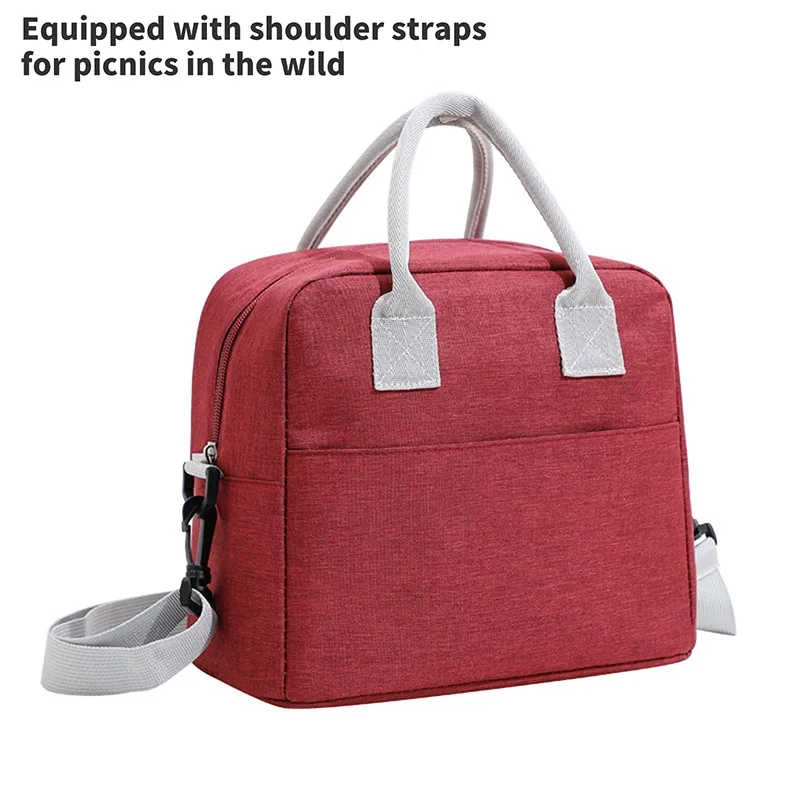 Should Strap Handle Cooler Bag Portable Food Bag for Women Work Student Thermal Lunch Box Bag
