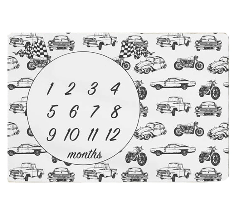Custom Pattern Multi Size Baby Photo Prop First Year Monthly Milestone Blanket Set for Infant