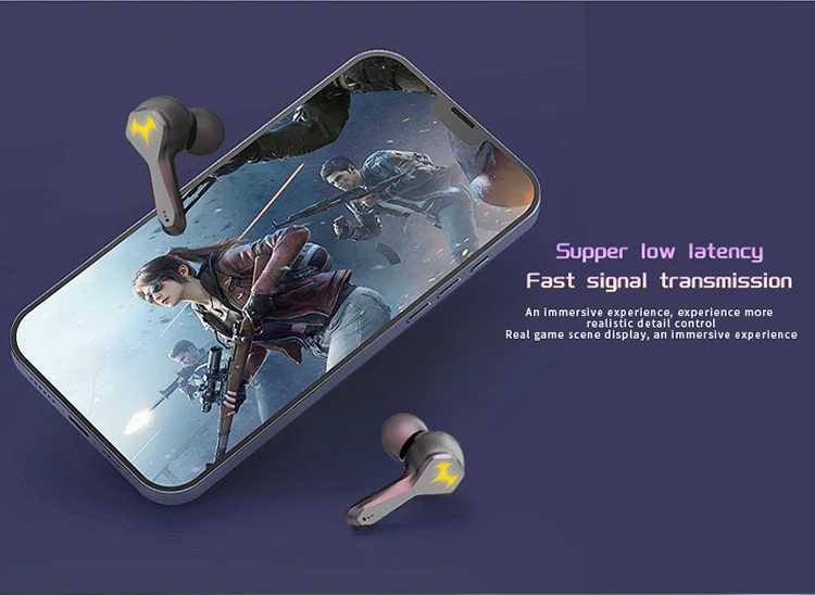 Wireless Earbuds with Environmental Noise Cancelling Microphones Gaming Earbuds IPX4 Waterproof  HD Bass Sound Earphones Touch