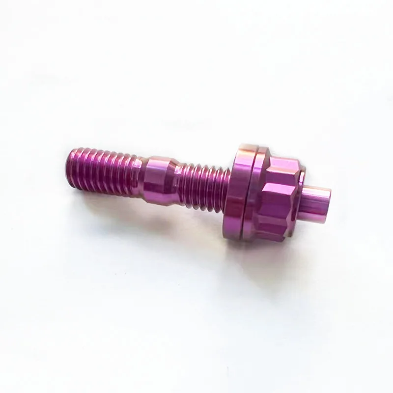 M8  purple titanium stud bolts with bolts and nuts