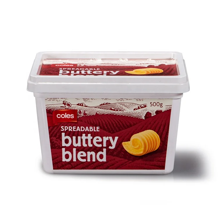 Wholesale IML disposable eco friendly custom 250g 500g rectangle margarine packaging  with lid