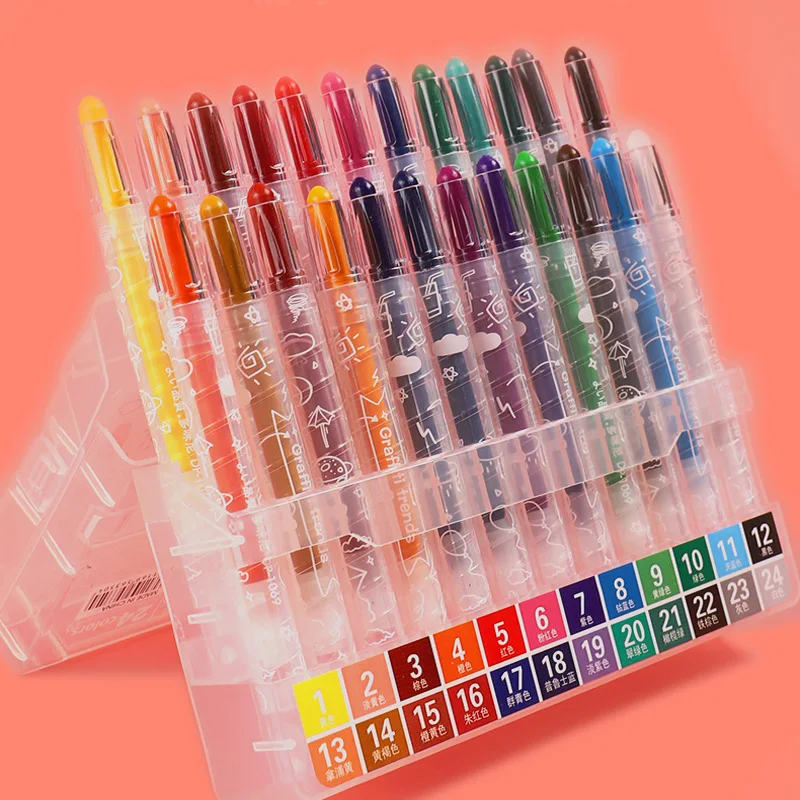 Wholesale Non Toxic crayon set Twistable Washable Silk Crayon