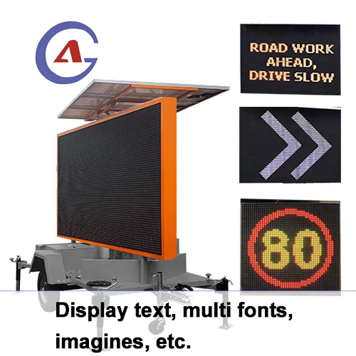 trailer truck mounted traffic arrow Full color LED VMS sign trailer