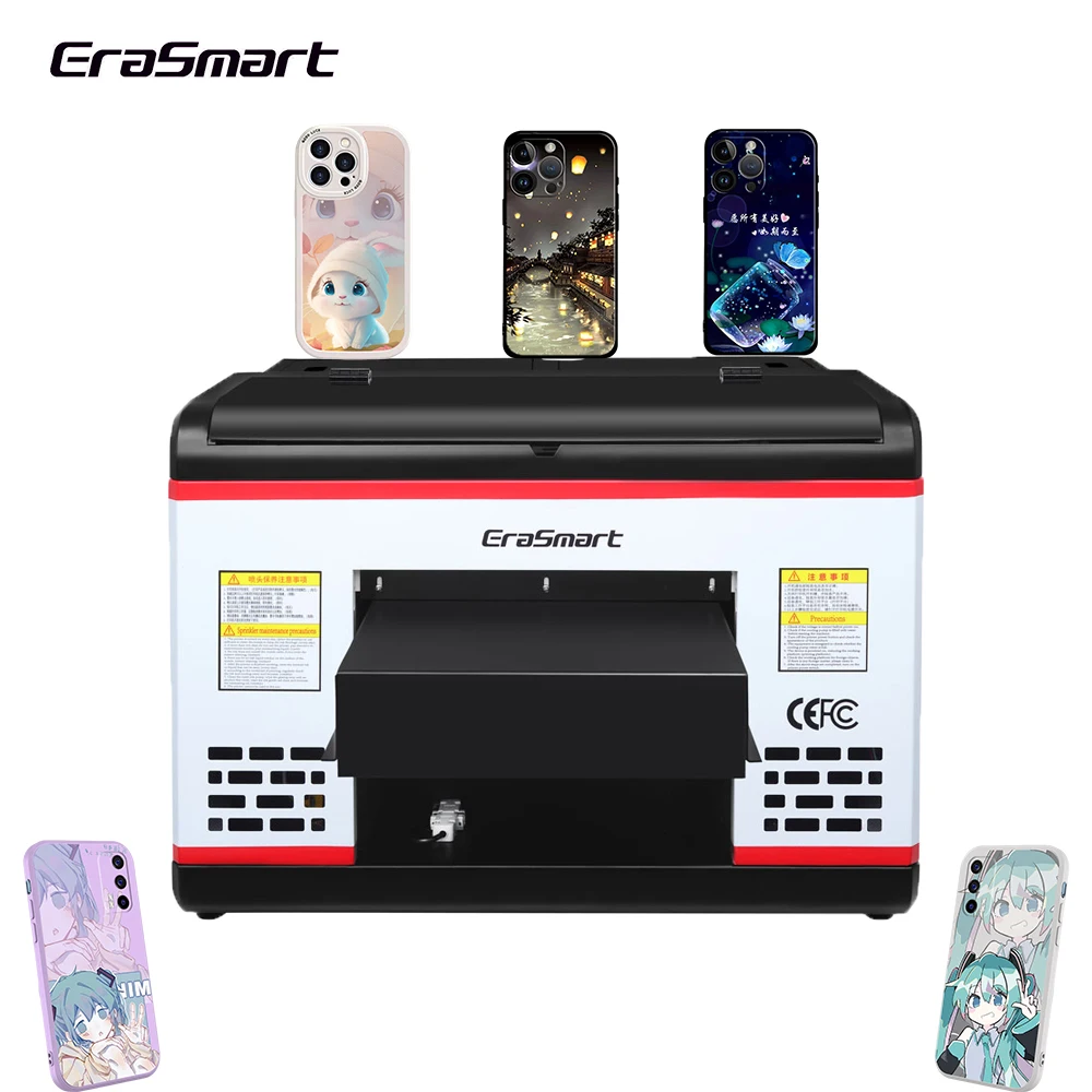 Erasmart   A3 UV with  tx 800  printhead   use Rip software  and  clean unit  for phone case bottle glass sticker