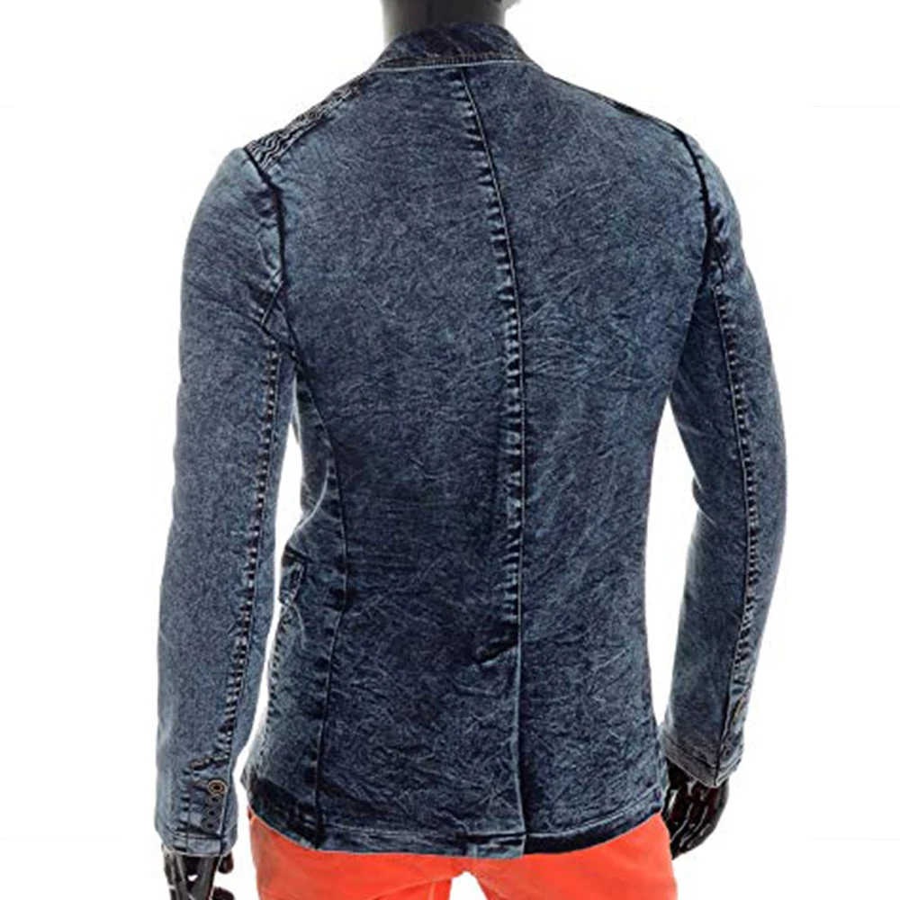 Newest custom mens denim blazer design jean jacket for men