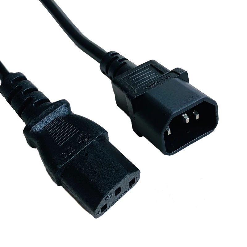 
CE VDE 3 Pin IEC Electric Extension Cable Female To Male AC Computer Monitor C13 C14 Connector Power Cord 