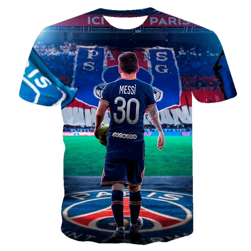 Hot Sell Football Player Superstar Messi Number 30 Printed T-shirt Casual Summer Short Sleeve Quick Dry T-shirts