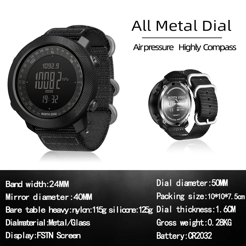 North Edge Apache Outdoor Curren Casual Sport Smart Mountaineering Swimming Marathon Watch For Men
