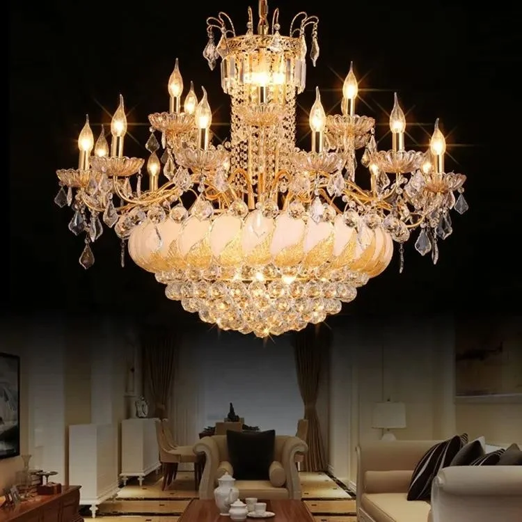 Custom European Retro Hotel K9 Crystal Large Chandelier With Low Price