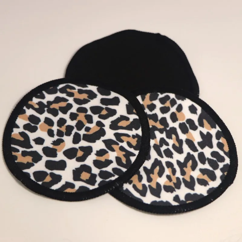 Eco Leopard Print Cotton Face Pads Makeups Wash Puffs Printing Washable Cosmetics Facial Pads