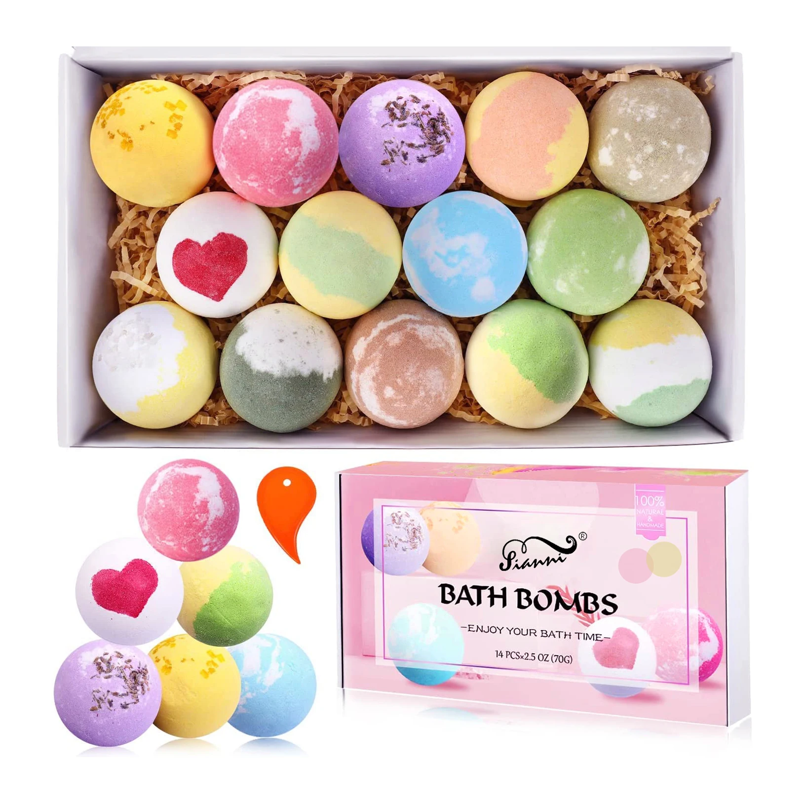 Custom Gift Set Strong Scent Private Label Handmade High fizzi Organize Different Fragrance Aromatherapy Bath Bombs Shower