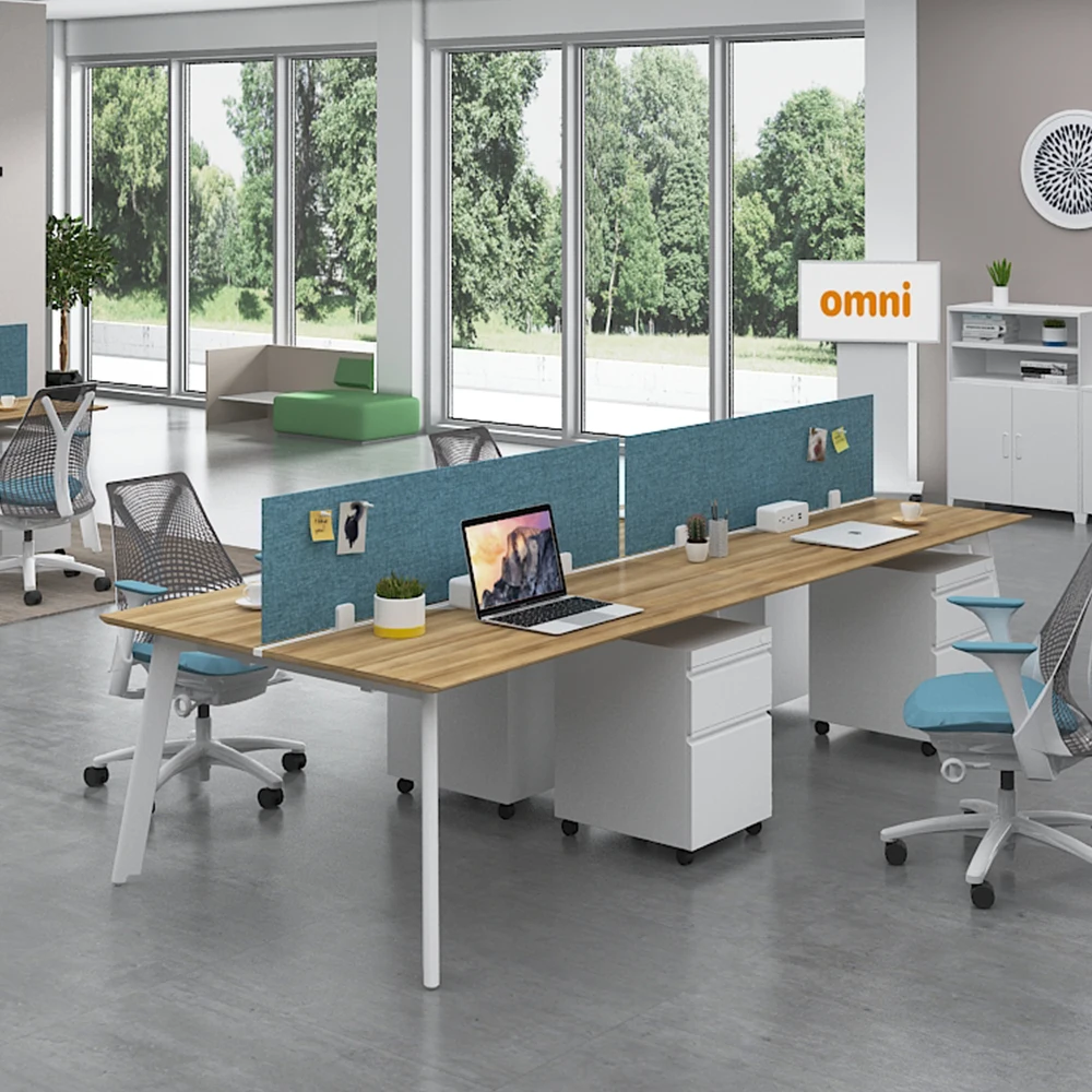 Classical Design Modern Office Furniture 4 Seat Steel Office Desk Frame