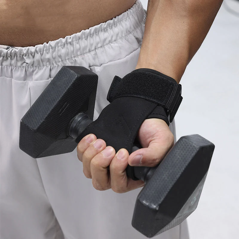 Customizable Anti Slip Hand Grips Heavy Duty Exercise Fitness Wrist Guard Pull-Up Weight Lifting Palm Protector Wrist Straps