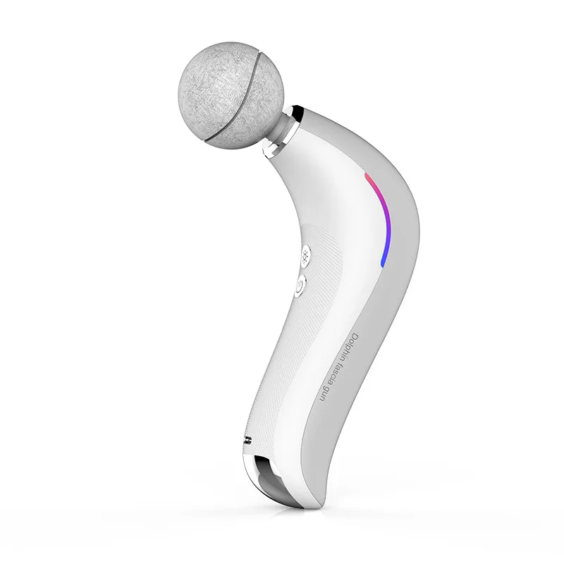 Good Looking Dolphin Shape White Powerful Usb Charge Deep Fascial Vibration Relax Muscle Massage Gun for Women