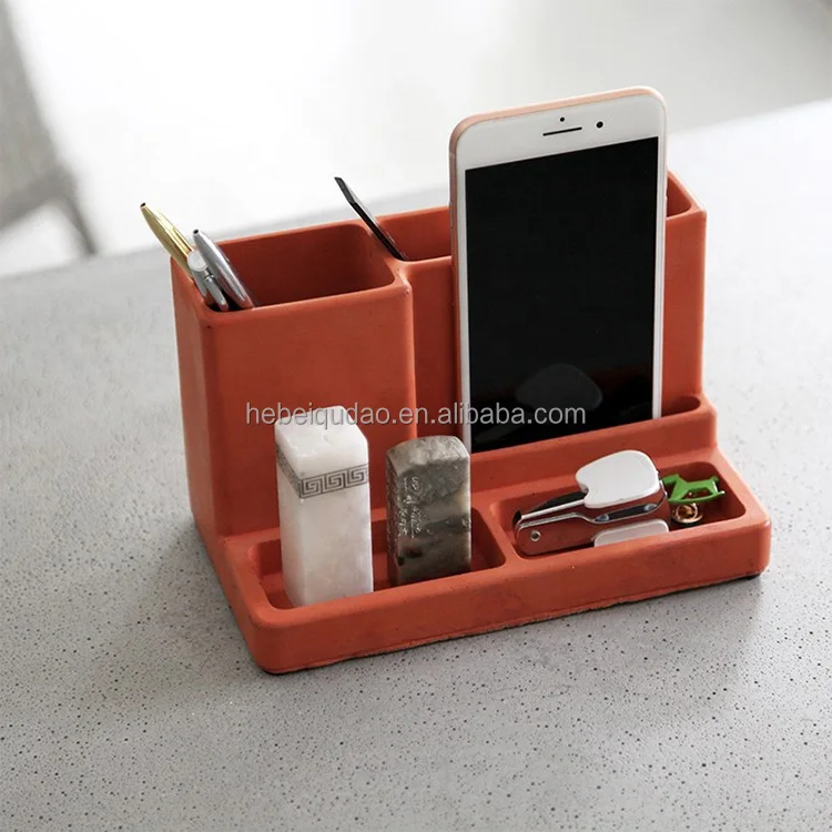 High Quality Custom Wholesale custom pen holder concrete containers office stationery supplier