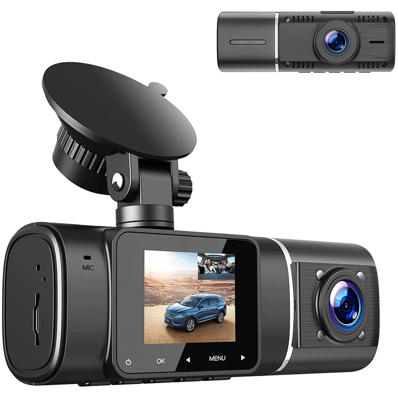 Двойной Dash Cam ИК ночного видения Full HD 1080P спереди внутри кабины тире камера рекордер 1,5 Дюймовый ЖК-экран Автомобильная камера для такси