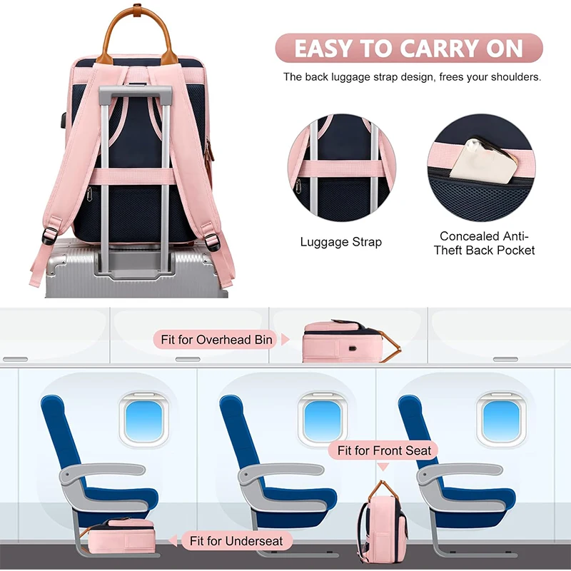 Separate shoe compartment wet bag convenient USB port comfortable breathable laptop backpack for women men.