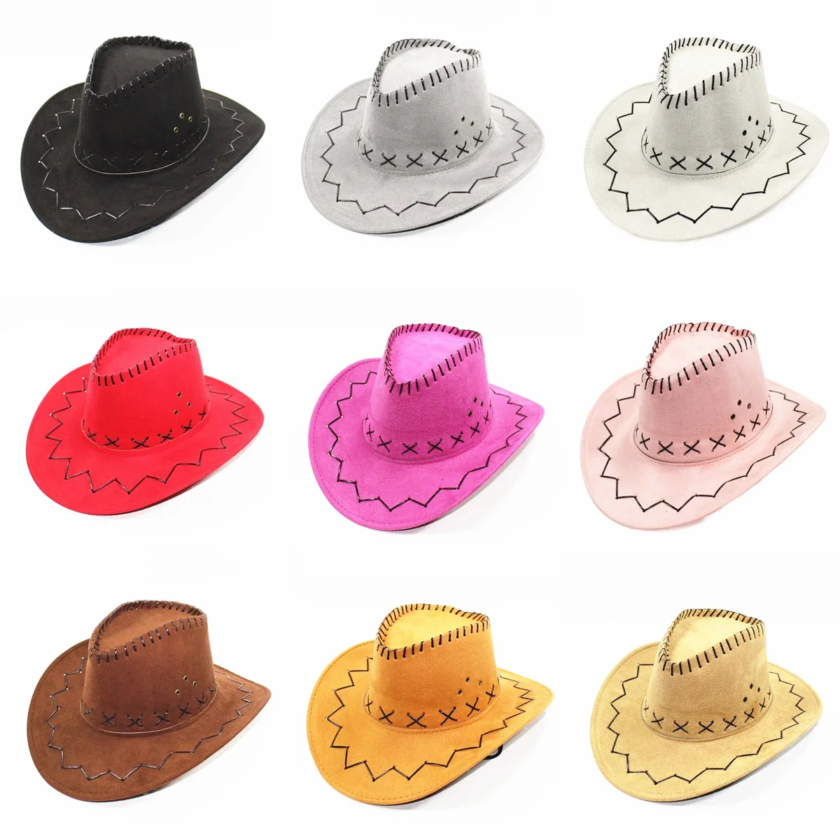 Top Selling Products 2022 Luxury Wholesale Custom Logo Cheap Cowboy Hats Big Brim Western Hat Pink Cowgirl Hats