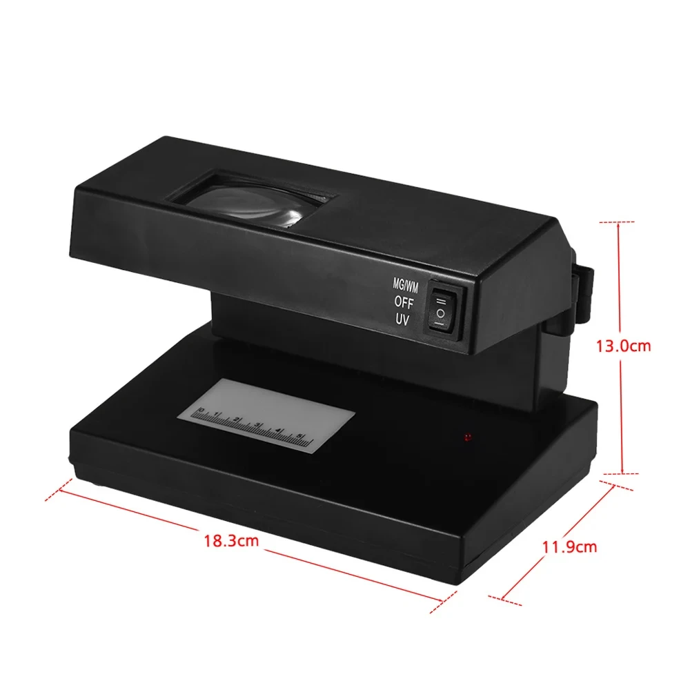 Portable Desktop Bill Ticket Detector Cash Currency Banknotes Checker Machine Ultraviolet UV Magnifier