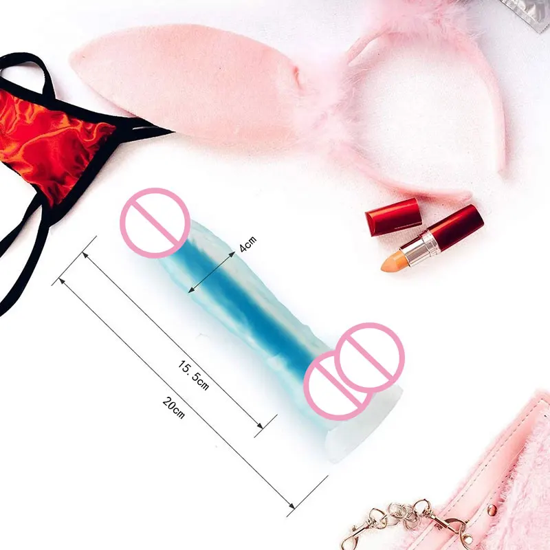 Large Size Soft Silicone Huge with Strong Suction Cup Adult Sex Toy Erotic Products Noctilucence Realistic Dildo for women