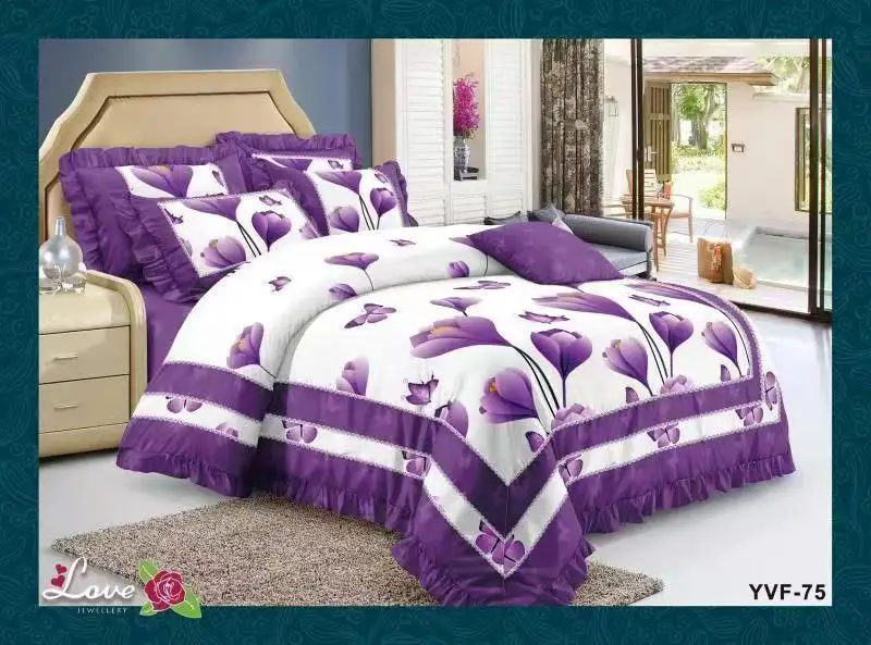 Cotton 6PCS  bedding sets 1 Quilt cover & 1 Bed sheet & 4 pillowcases duvet cover set bedding set with zipper