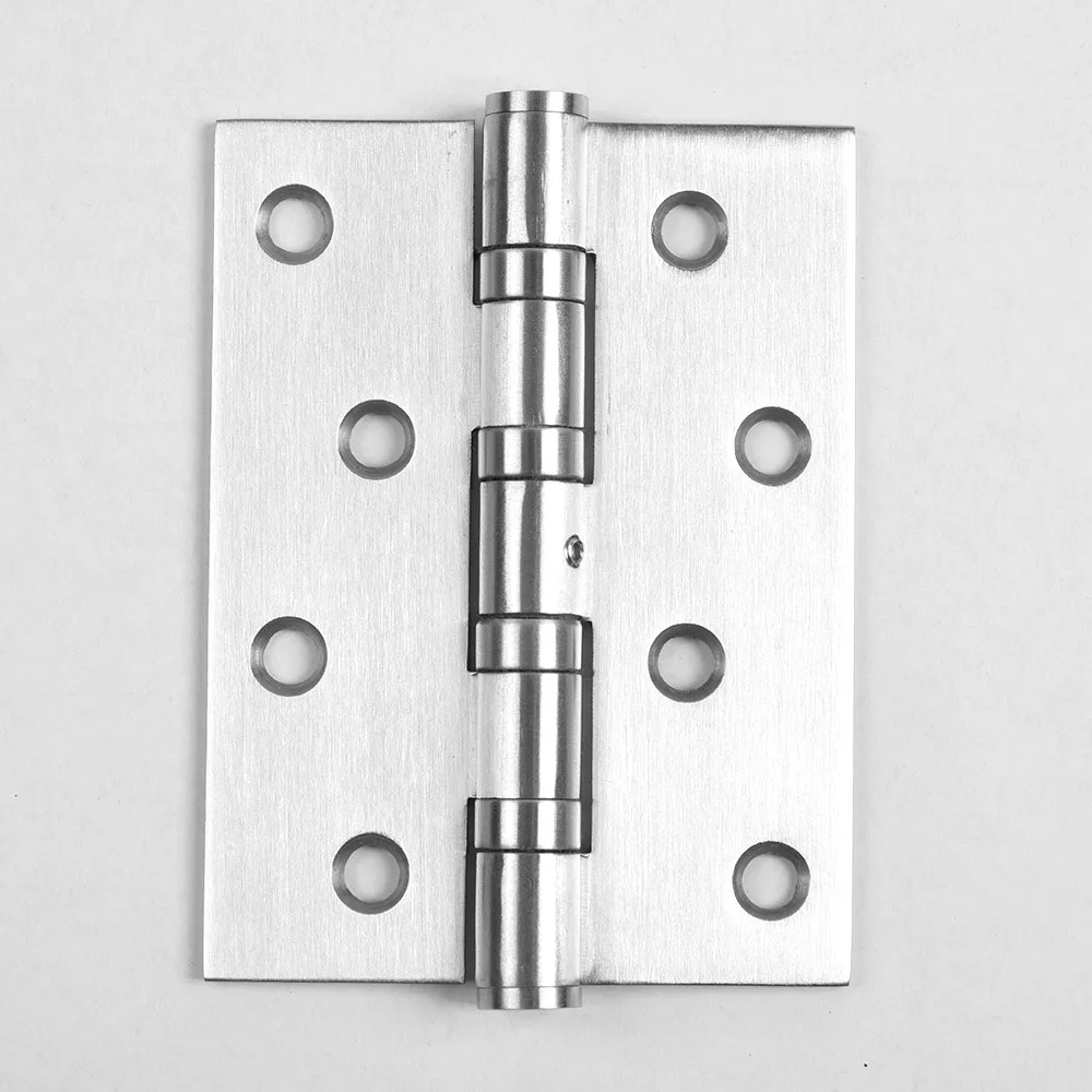 HM1235 4 inch Stainless Steel 201 Hinge Half Large Rounded Corner Frosted Brushed Stainless Steel Color Furniture Hinge