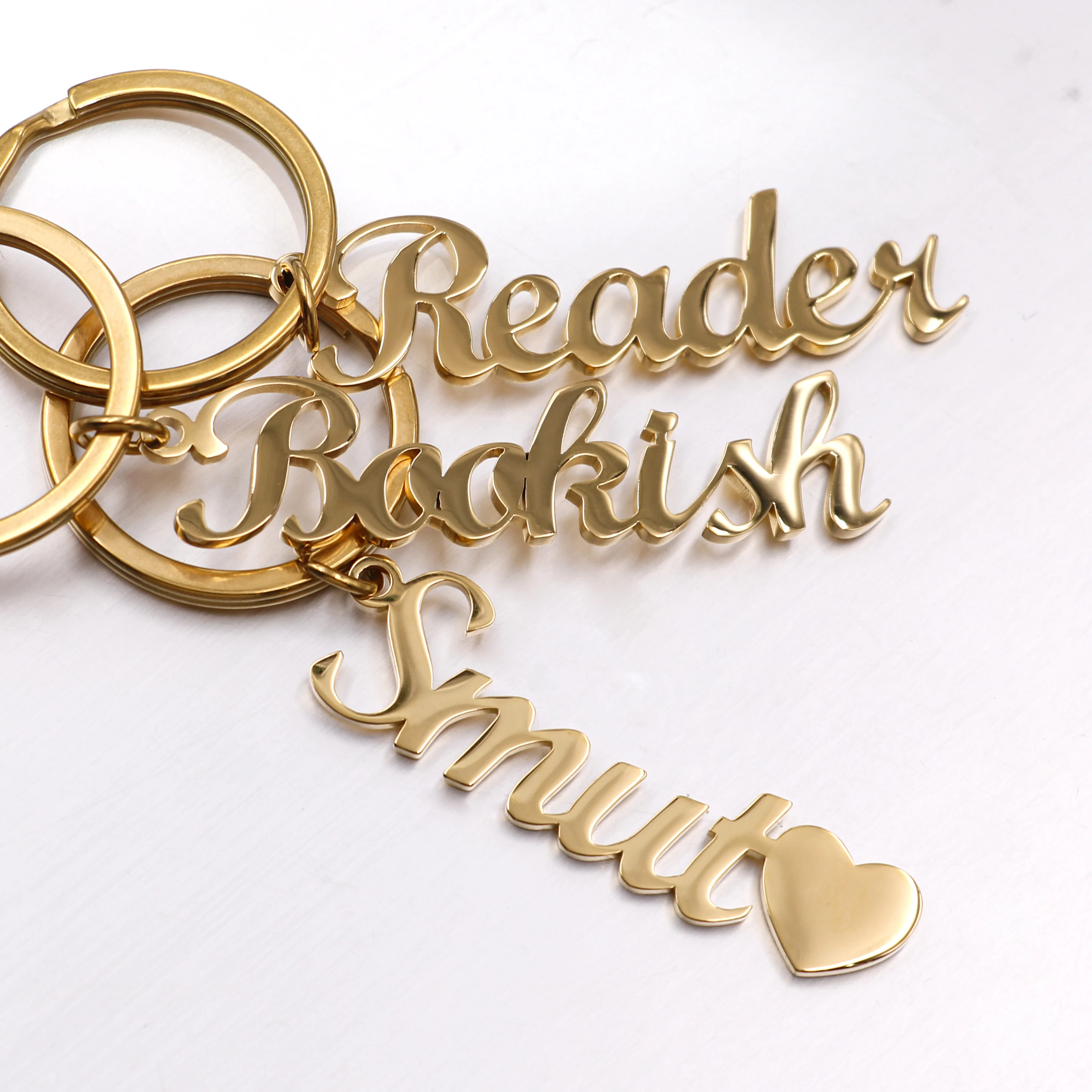 custom Metal Car Logo Key Chain letter keychain metal logo pendant name durable metal Logo charm key chain