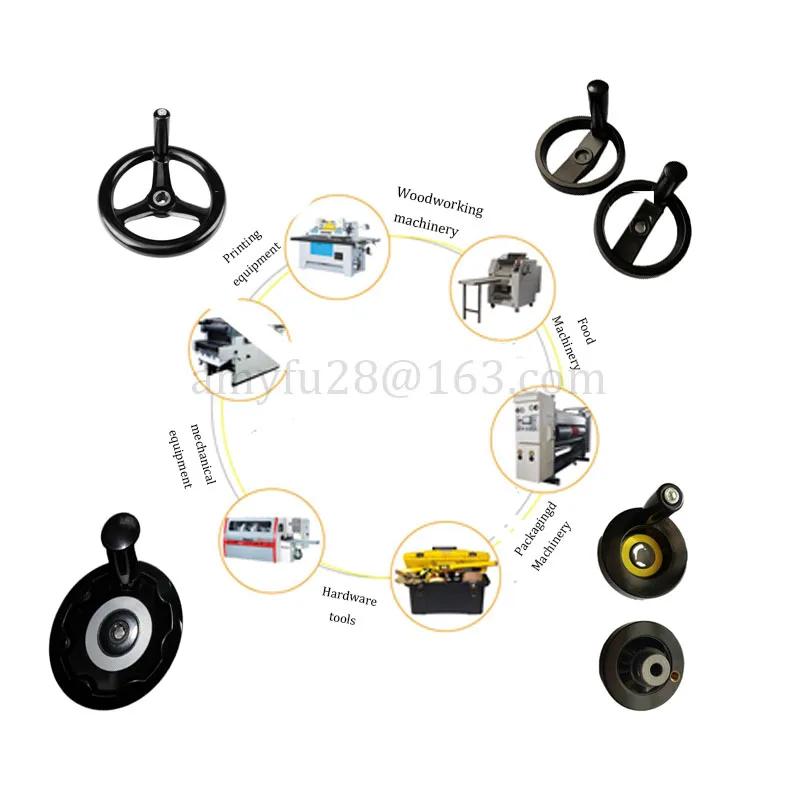 CHINA Sale  Aluminum 2 Spoked handwheel with Retractable handle handwheel D125MM