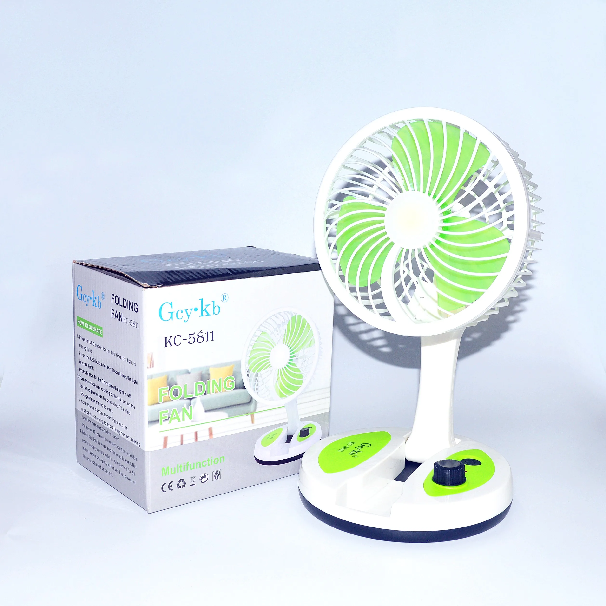 Latest Hot Sale Battery Rechargeable Air Cooler Handheld Portable LED Light Up Mini Table Fan
