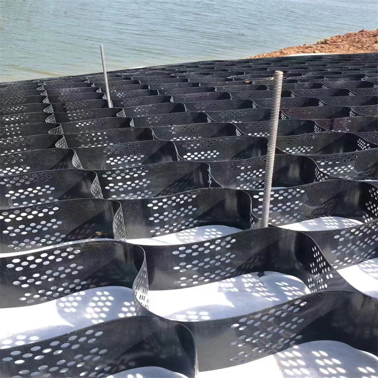 Grey Unperforated 712mm HDPE geo grid ground stabilizer geocell geocells geocel gravel grid
