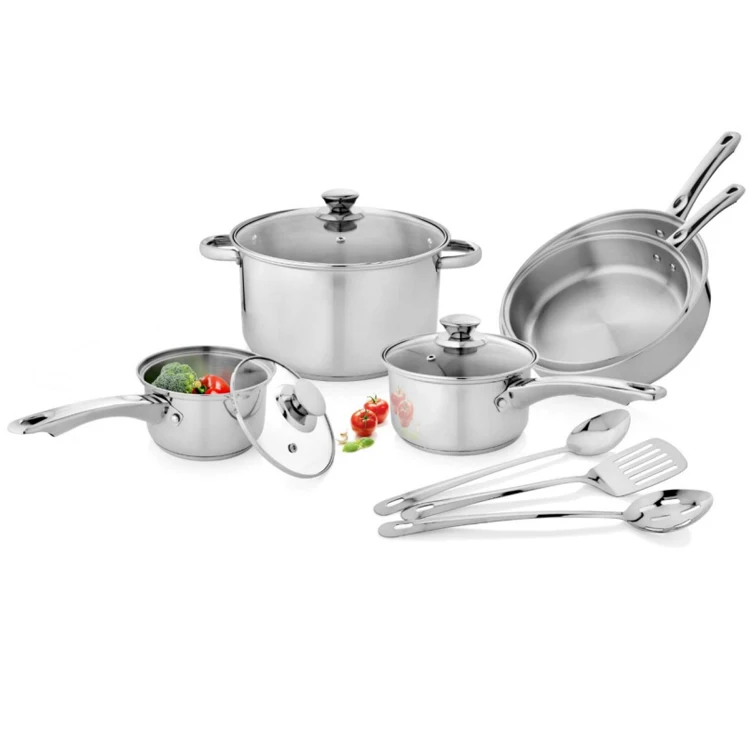 Промышленный кухонный кастрюль и сковородок посуда из нержавеющей стали 13 шт набор посуды