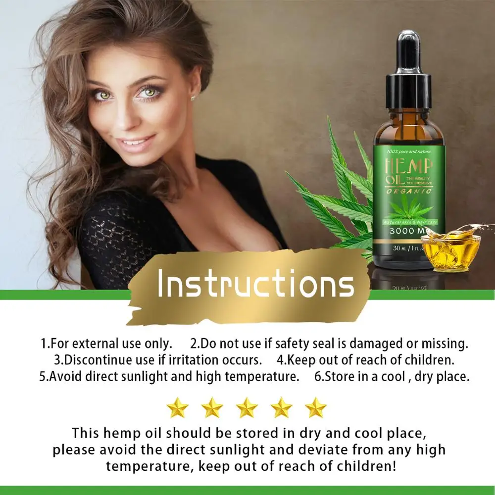 Private Label Hemp Oil Pure Organic Cold Press Extraction Healthier Hair Body and Face CBD Hemp Oil