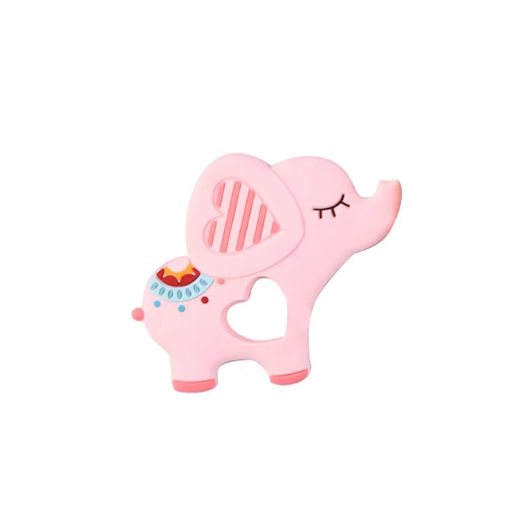 Elephant Shape Silicone Infant Teether Hot Selling Non-toxic Soft Silicone Baby Teething Toys
