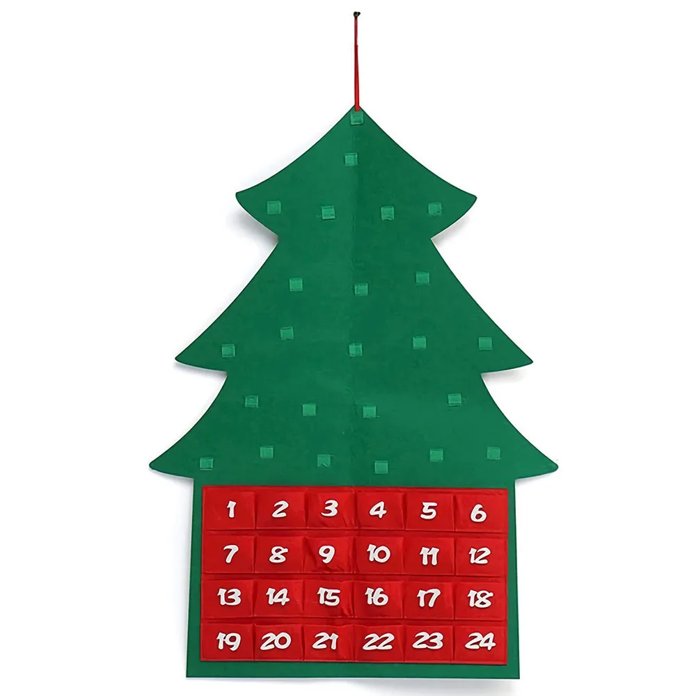 Customized diy felt christmas tree wall hanging Christmas Calendar xmas gifts