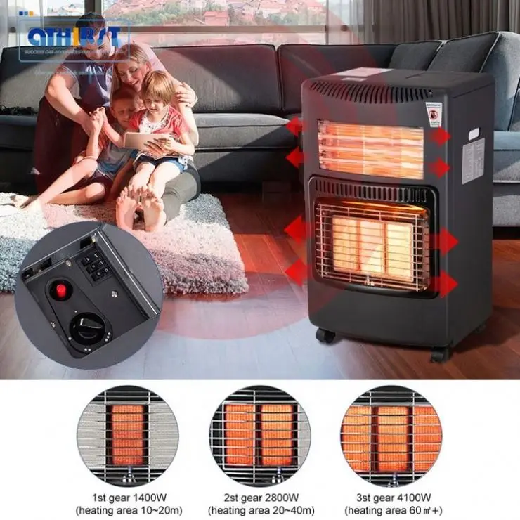 CE  Hot Selling New fashionable Portable 3 Ceramic of indoor Gas Room Heaters for Family Living Room or Bedroom Use