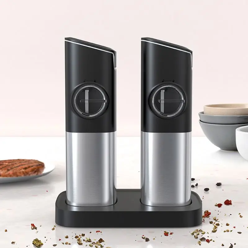 New Popular Stainless Steel Rechargeable Electric, Salt And Pepper Grinder Set With Usb Type-C Adjustable Coarseness Mills