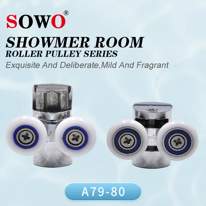 Sowo A-79 A-80 Square Double Wheel Zinc Alloy Oem Odm Shower Door Bathroom Cabin Rollers Pulley Suppliers