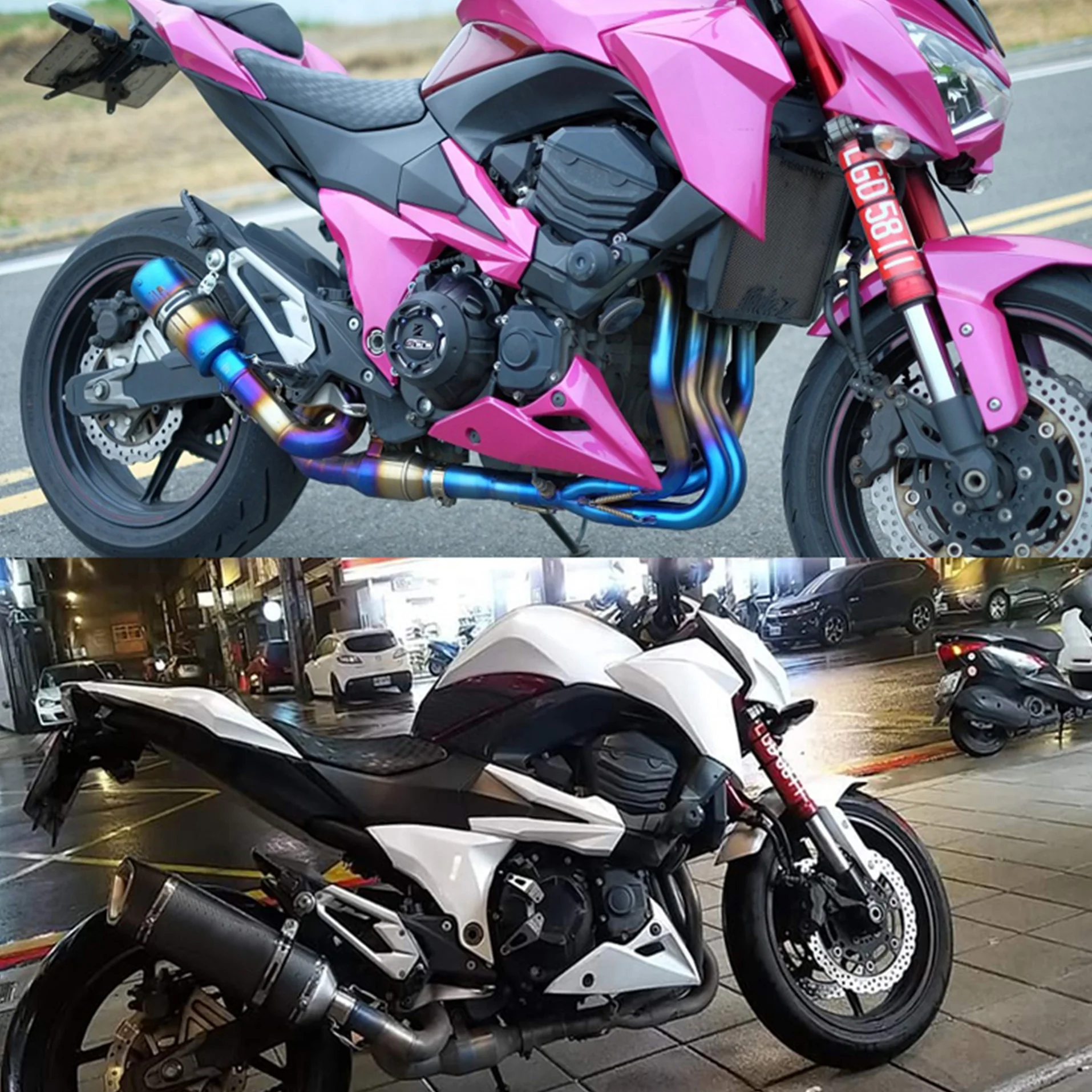 Universal motorcycle exhaust muffler 51mm Stainless Steel Silencers Kawasaki Z1000 R1 R3 R6 NK400 650 Z750 Z800