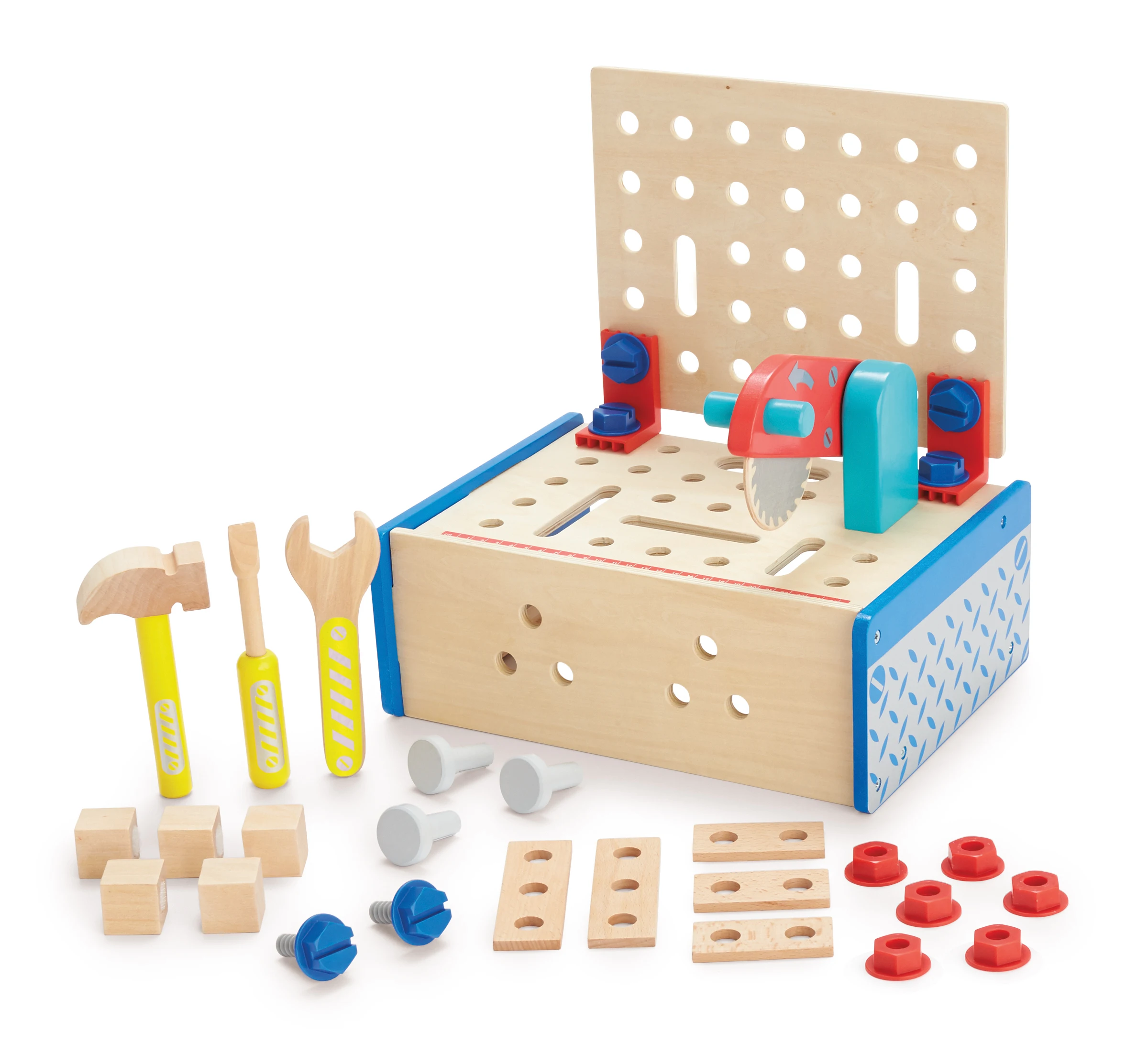 33pcs Wooden tools toy tabletop workbench pretend game