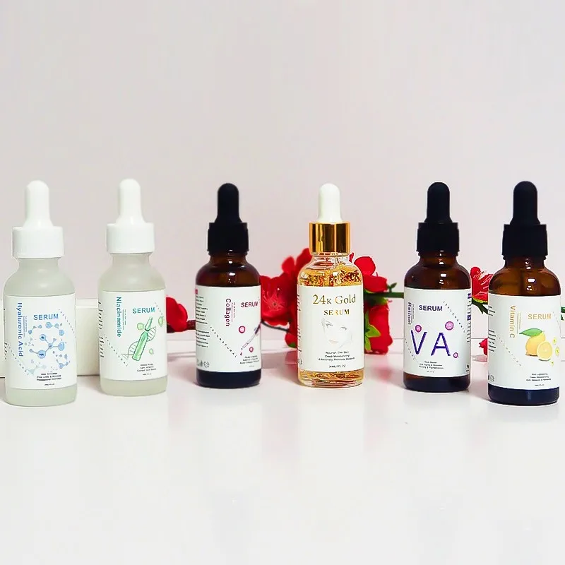 Wholesale In Stock High Quality Skin Care Serum 30ml Vitamin C Hyaluronic acid Retinol 24k Gold Collagen Face Serum