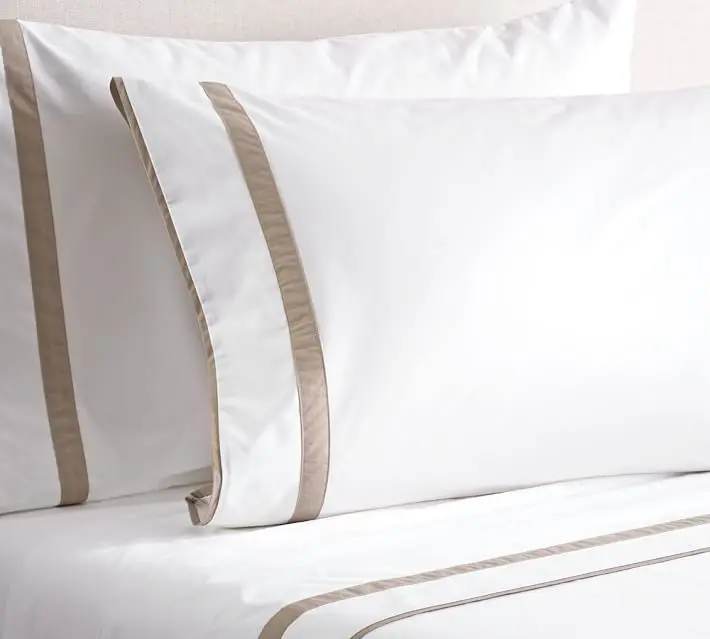 
Wholesale cheapest bulk 300tc hotel used silk white cotton pillowcase 